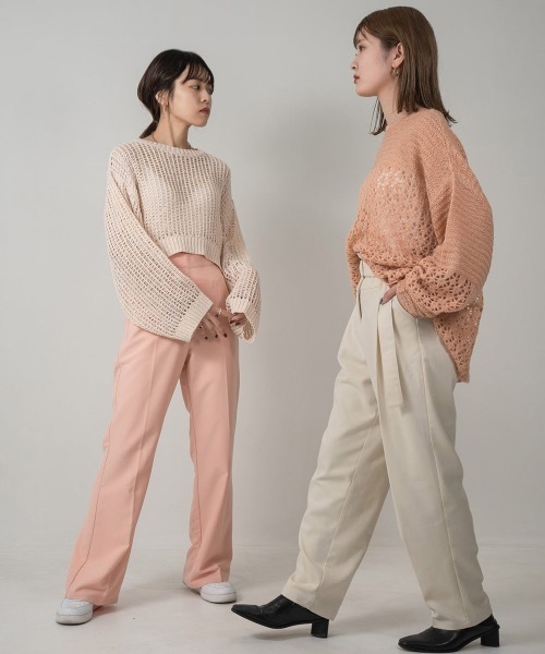 Amiur(エミレ)の「pale tone mesh pullover(ニット/セーター・レディース・アイボリー/ピンク系・FREE)」の13枚目の写真