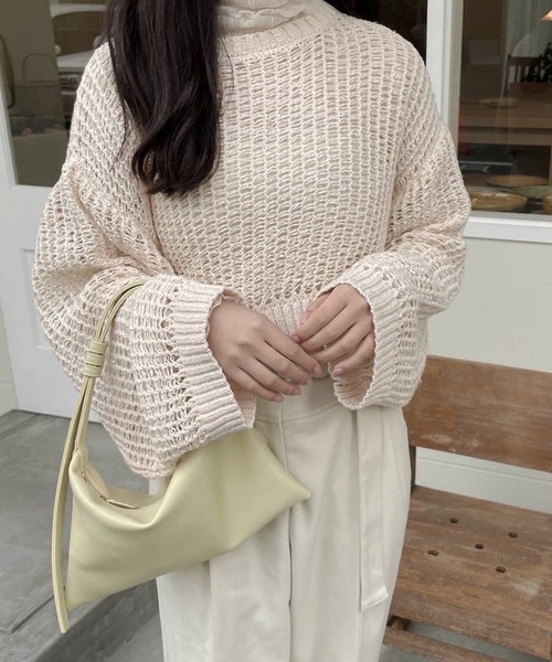 Amiur(エミレ)の「pale tone mesh pullover(ニット/セーター・レディース・アイボリー/ピンク系・FREE)」の20枚目の写真