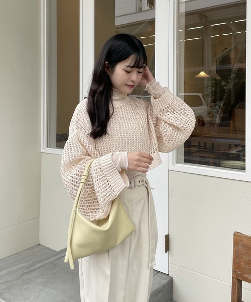 Amiur(エミレ)の「pale tone mesh pullover(ニット/セーター・レディース・アイボリー/ピンク系・FREE)」の21枚目の写真