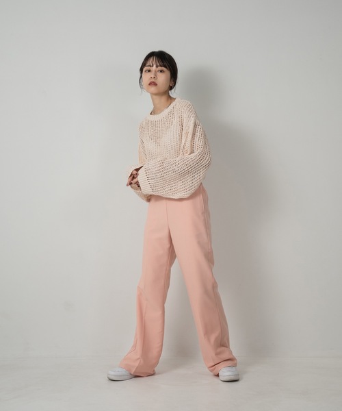 Amiur(エミレ)の「pale tone mesh pullover(ニット/セーター・レディース・アイボリー/ピンク系・FREE)」の14枚目の写真