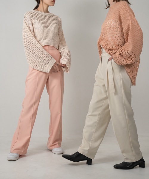 Amiur(エミレ)の「pale tone mesh pullover(ニット/セーター・レディース・アイボリー/ピンク系・FREE)」の19枚目の写真