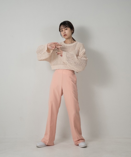 Amiur(エミレ)の「pale tone mesh pullover(ニット/セーター・レディース・アイボリー/ピンク系・FREE)」の15枚目の写真