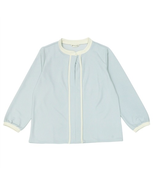 TOKYO SHIRTS（トウキョウシャツ）の「配色バンドカラー 長袖ブラウス（シャツ/ブラウス・レディース・ネイビー/ベージュ/サックスブルー/オフホワイト・M/L）」の19枚目の写真