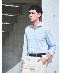green label relaxing | 【WEB限定】JUST fit シルケット カット 長袖 シャツ -抗菌-(シャツ/ブラウス)