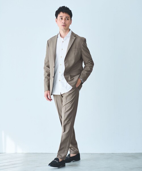 green label relaxing（グリーンレーベルリラクシング）の「JUST fit シルケット カット 長袖 シャツ -抗菌-（シャツ/ブラウス・メンズ・オフホワイト/ブラック/ネイビー/ライトブルー・S/M/L/XL）」の7枚目の写真