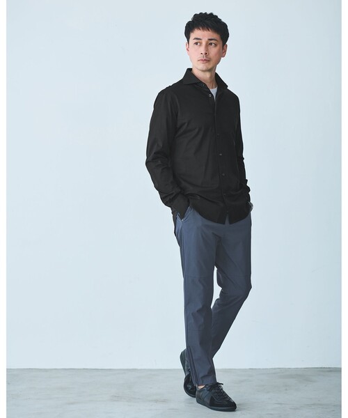 green label relaxing（グリーンレーベルリラクシング）の「JUST fit シルケット カット 長袖 シャツ -抗菌-（シャツ/ブラウス・メンズ・オフホワイト/ブラック/ネイビー/ライトブルー・S/M/L/XL）」の10枚目の写真