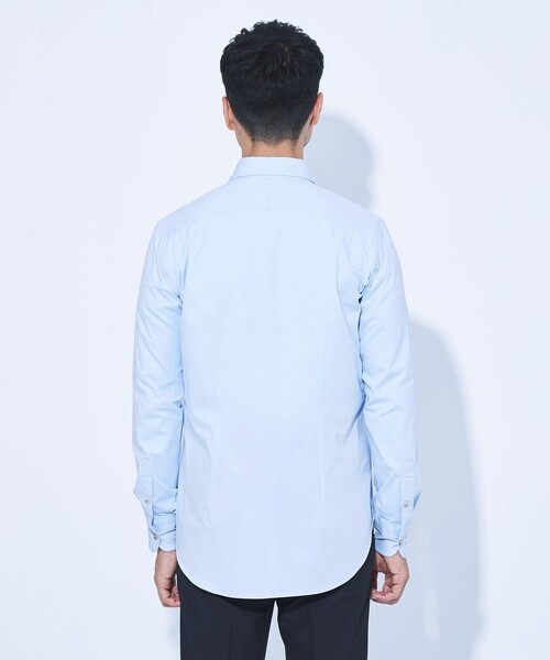green label relaxing（グリーンレーベルリラクシング）の「JUST fit シルケット カット 長袖 シャツ -抗菌-（シャツ/ブラウス・メンズ・オフホワイト/ブラック/ネイビー/ライトブルー・S/M/L/XL）」の13枚目の写真