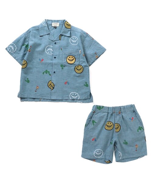 F.O.KIDS（エフオーキッズ）の「FOスマイル総柄セットアップ（セットアップ・キッズ・ベージュ/チャコール/サックスブルー・80/120/130/140/90/100/95/110）」の13枚目の写真