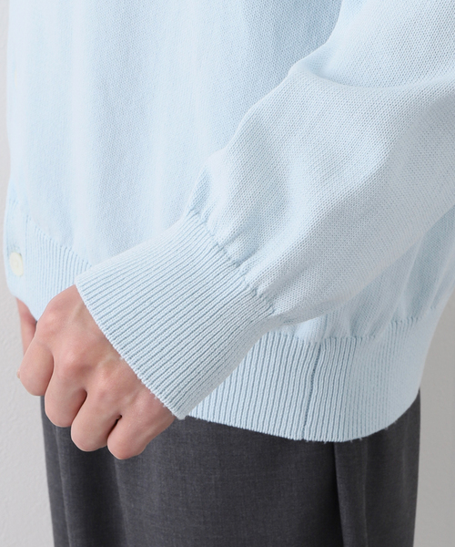 EDIFICE LA BOUCLE（エディフィスラブークル）の「【LA BOUCLE / ラブークル】コットン ニット クルーネック カーディガン（カーディガン/ボレロ・メンズ・ホワイト/ブラック/サックスブルー・1/2）」の17枚目の写真