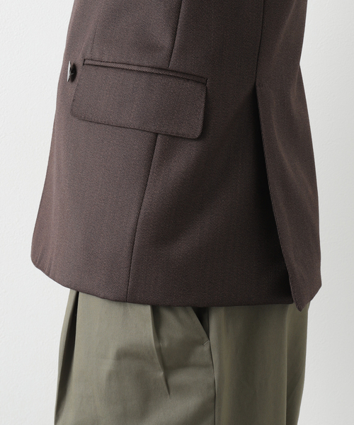 CARUSO ブラウン テーラードジャケット カルーゾ caruso ブラウン チェック柄 テーラードジャケット