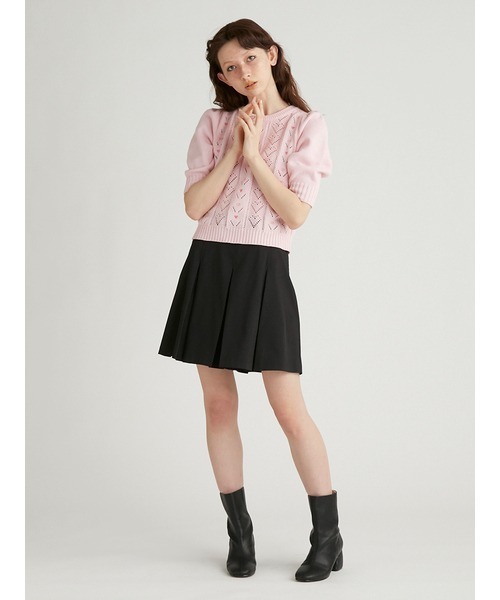 FURFUR(ファーファー)の「ハート刺繍アイレットニット(ニット/セーター・レディース・ライトブルー/ブラック/ピンク・FREE)」の21枚目の写真