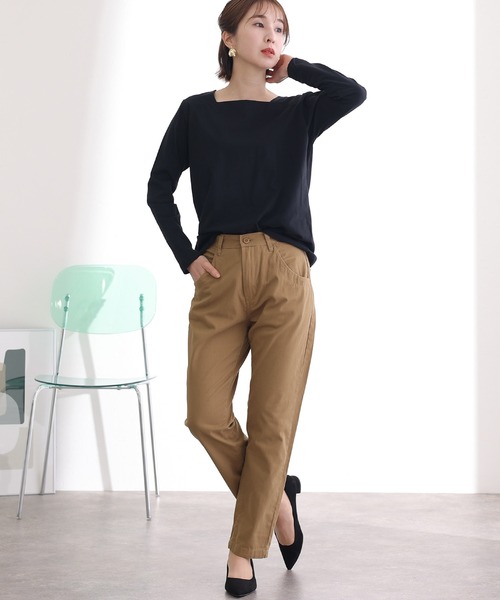 ElegChic(エレグシック)の「ハイライズテーパードパンツ(その他パンツ・レディース・カーキ/ブラック/ベージュ・M/L/XL/3L/4L)」の11枚目の写真