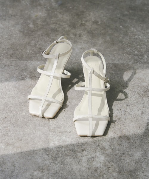 Chez toi（シェトワ）の「ラインヒールサンダル（サンダル・レディース・カーキ/ブラウン/アイボリー/ブラック・S/M/L）」の9枚目の写真