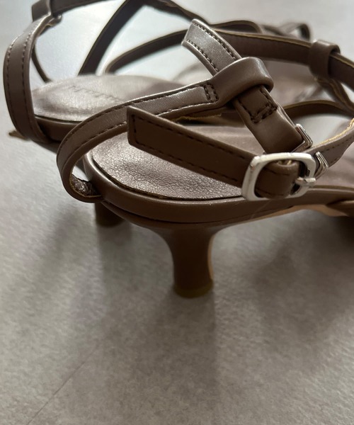 Chez toi（シェトワ）の「ラインヒールサンダル（サンダル・レディース・カーキ/ブラウン/アイボリー/ブラック・S/M/L）」の10枚目の写真