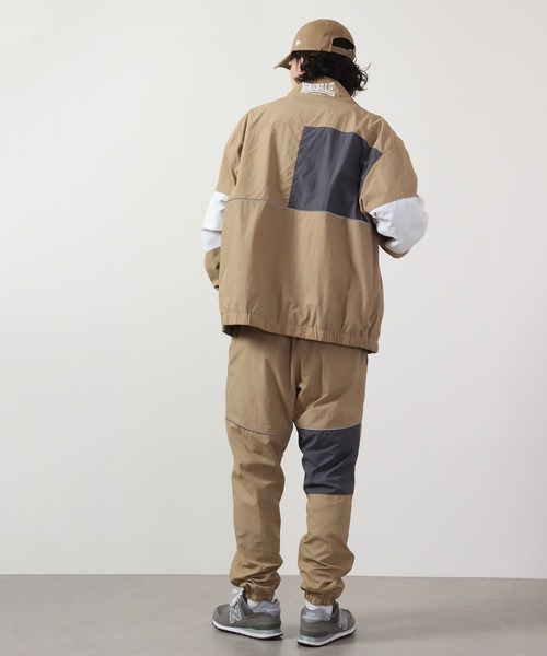 LONSDALE（ロンズデール）の「LONSDALE 裏メッシュ ナイロン ワッシャー ジャンパー 切替 トラックジャケット（ナイロンジャケット・メンズ・ベージュ/グリーン系その他/オフホワイト・M/LL/L）」の16枚目の写真