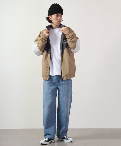 LONSDALE（ロンズデール）の「LONSDALE 裏メッシュ ナイロン ワッシャー ジャンパー 切替 トラックジャケット（ナイロンジャケット・メンズ・ベージュ/グリーン系その他/オフホワイト・M/LL/L）」の15枚目の写真