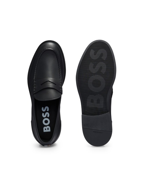 BOSS(ボス)の「シグネチャーストライプ ディテール イタリアンレザー ローファー(ローファー・メンズ・ブラック・12/10/7/11/9/6/8/9.5/6.5/10.5)」の4枚目の写真
