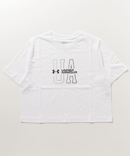 UNDER ARMOUR(アンダーアーマー)の「アンダーアーマー UAコットン ショートスリーブ Tシャツ 〈グラフィック〉(Tシャツ/カットソー・レディース・ブラック/ホワイト・M/XL/S/L)」の1枚目の写真