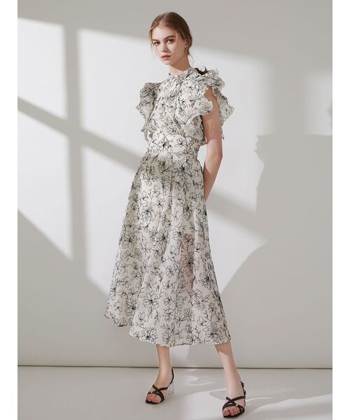 dazzlin(ダズリン)の「フロッキーフリルフラワーブラウス(シャツ/ブラウス・レディース・オフホワイト/ブラウン・FREE)」の11枚目の写真