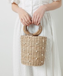 OLIVE des OLIVE | パール付雑材バッグ(かごバッグ)