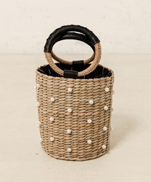 OLIVE des OLIVE | パール付雑材バッグ 1031120010(かごバッグ)