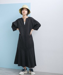 ADAM ET ROPE' | 【WEB限定】リネンボリュームスリーブワンピース(ワンピース)