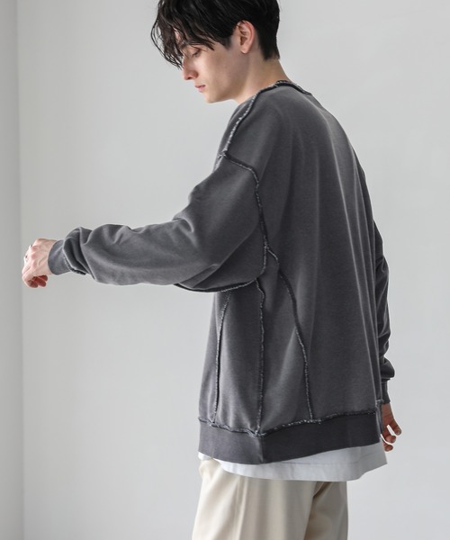 新品★NEOSARTIC★インディゴ染めスウェット★デニムパンツ ジーンズ ロンハーマン 裏毛インディゴ染めアウトステッチトレーナー（スウェット