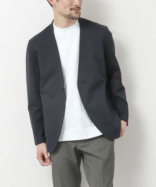 NOLLEY'S goodman(ノーリーズグッドマン)の「36Gモクロディ ノーカラージャケット(ノーカラージャケット・メンズ・ネイビー/グレー・L/M/S)」の18枚目の写真