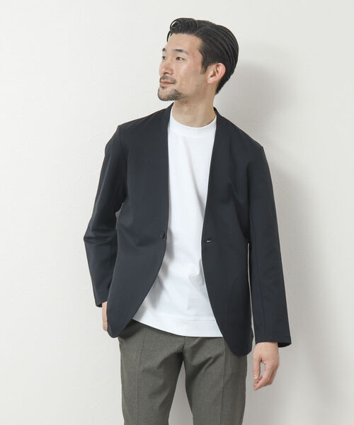 NOLLEY'S goodman(ノーリーズグッドマン)の「36Gモクロディ ノーカラージャケット(ノーカラージャケット・メンズ・ネイビー/グレー・L/M/S)」の3枚目の写真
