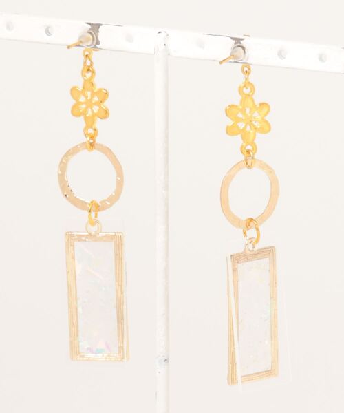 tone(トーン)の「【88eighty-eight】キラキラクリアフラワーゴールドピアス(MA)(ピアス(両耳用)・レディース・イエロー/クリア・FREE)」の8枚目の写真