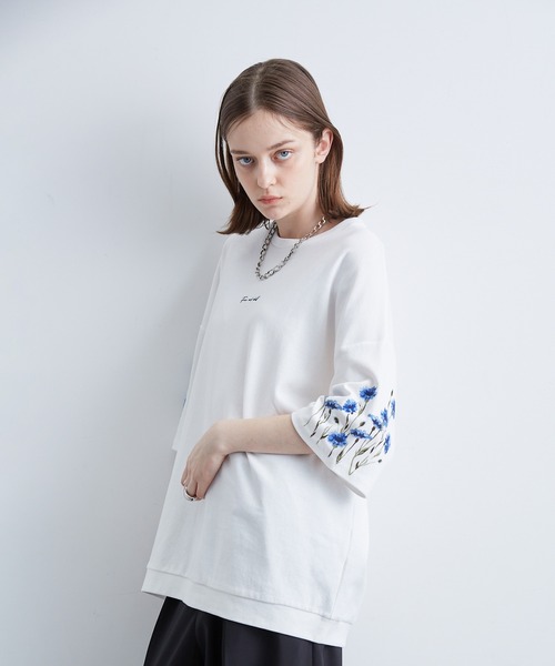 JUNRED（ジュンレッド）の「2ポイントショートスリーブワイドTシャツ（Tシャツ/カットソー・メンズ・ホワイト/チャコールグレー/ブルー系その他/ライトグレー/ブラック系その他/ブラック/オフホワイト/キナリ・S/L/M）」の20枚目の写真