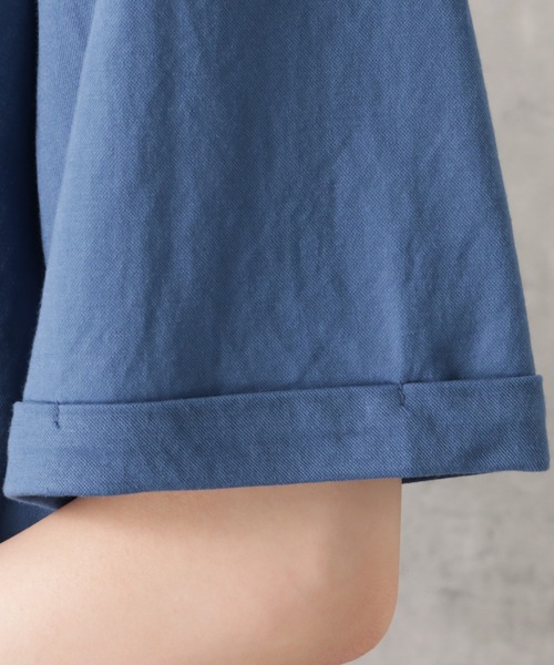 NAVY(ネイビー)の「SARARI 冷感ラウンドチュニックTシャツ(Tシャツ/カットソー・レディース・ライトベージュ/グレイッシュベージュ/ブラック/ブルー・フリー)」の10枚目の写真