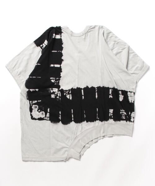 gomme（ゴム）の「タイダイ天竺（Tシャツ/カットソー・レディース・ブラック×グレー/ベージュ・MEDIUM）」の3枚目の写真