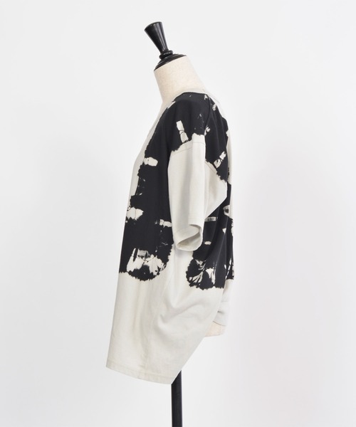 gomme（ゴム）の「タイダイ天竺（Tシャツ/カットソー・レディース・ブラック×グレー/ベージュ・MEDIUM）」の5枚目の写真