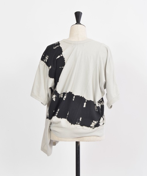 gomme（ゴム）の「タイダイ天竺（Tシャツ/カットソー・レディース・ブラック×グレー/ベージュ・MEDIUM）」の8枚目の写真