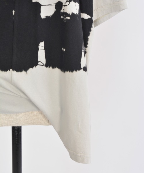 gomme（ゴム）の「タイダイ天竺（Tシャツ/カットソー・レディース・ブラック×グレー/ベージュ・MEDIUM）」の9枚目の写真