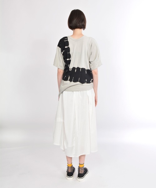 gomme（ゴム）の「タイダイ天竺（Tシャツ/カットソー・レディース・ブラック×グレー/ベージュ・MEDIUM）」の17枚目の写真