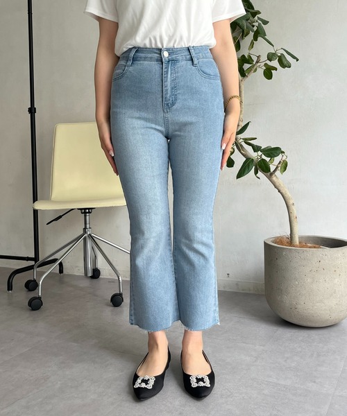 低身長サイズあり》ストレッチクロップドデニム（デニムパンツ