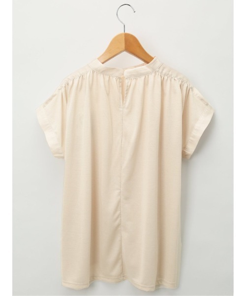 m.f.editorial(エムエフエディトリアル)の「m.f.エディトリアル レディース ハイブリッド プチハイネック半袖プルオーバー(Tシャツ/カットソー・レディース・ホワイト/ブラック/ベージュ/サックスブルー・MEDIUM/LARGE)」の16枚目の写真