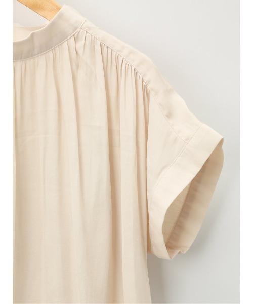 m.f.editorial(エムエフエディトリアル)の「m.f.エディトリアル レディース ハイブリッド プチハイネック半袖プルオーバー(Tシャツ/カットソー・レディース・ホワイト/ブラック/ベージュ/サックスブルー・MEDIUM/LARGE)」の14枚目の写真