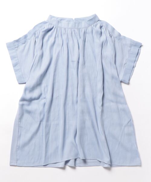 m.f.editorial(エムエフエディトリアル)の「m.f.エディトリアル レディース ハイブリッド プチハイネック半袖プルオーバー(Tシャツ/カットソー・レディース・ホワイト/ブラック/ベージュ/サックスブルー・MEDIUM/LARGE)」の6枚目の写真