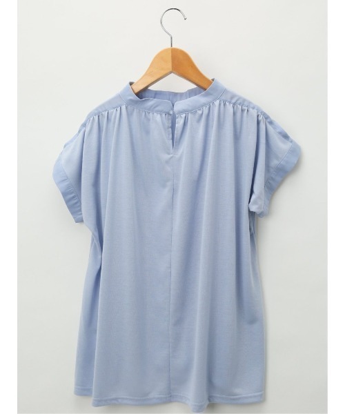 m.f.editorial(エムエフエディトリアル)の「m.f.エディトリアル レディース ハイブリッド プチハイネック半袖プルオーバー(Tシャツ/カットソー・レディース・ホワイト/ブラック/ベージュ/サックスブルー・MEDIUM/LARGE)」の11枚目の写真