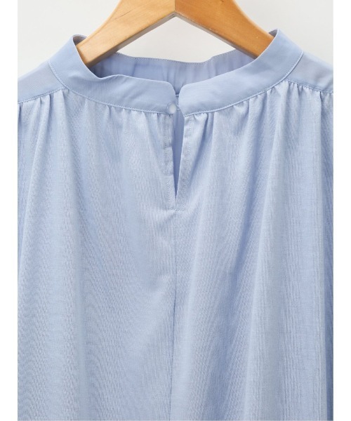 m.f.editorial(エムエフエディトリアル)の「m.f.エディトリアル レディース ハイブリッド プチハイネック半袖プルオーバー(Tシャツ/カットソー・レディース・ホワイト/ブラック/ベージュ/サックスブルー・MEDIUM/LARGE)」の8枚目の写真