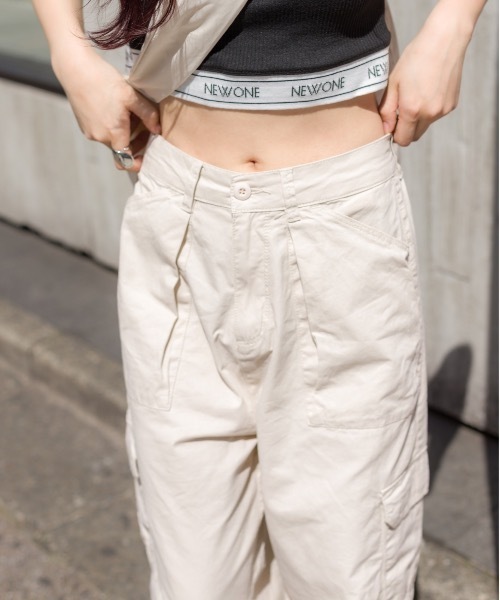 SpRay（スプレイ）の「ツィルカーゴワイドパンツ（カーゴパンツ・レディース・ブラック/カーキ/オフホワイト/アイボリー・MEDIUM/SMALL）」の14枚目の写真