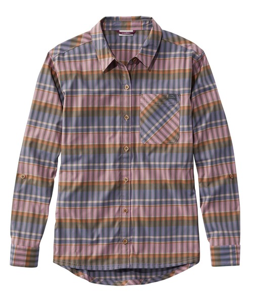 L.L.Bean(エルエルビーン)の「エブリデイ・サンスマート・ウーブン・シャツ、長袖 プラッド(シャツ/ブラウス・レディース・ブルー系その他/オレンジ系その他/グリーン系その他/パープル系その他・LARGE/SMALL/MEDIUM/X-SMALL)」の1枚目の写真