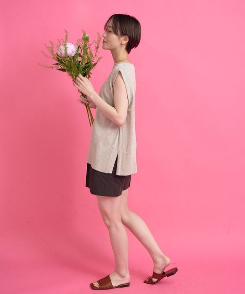 Kari & lili（カウリアンドリィリィ）の「ノースリニットTOPS（ニット/セーター・レディース・オフホワイト/ライトブルー/ブラック/ライトグレー・FREE）」の14枚目の写真