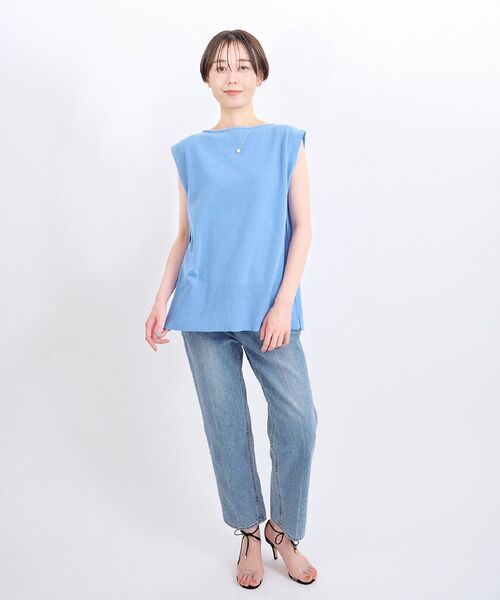 Kari & lili（カウリアンドリィリィ）の「ノースリニットTOPS（ニット/セーター・レディース・オフホワイト/ライトブルー/ブラック/ライトグレー・FREE）」の19枚目の写真