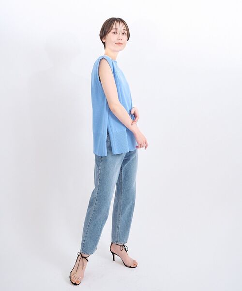 Kari & lili（カウリアンドリィリィ）の「ノースリニットTOPS（ニット/セーター・レディース・オフホワイト/ライトブルー/ブラック/ライトグレー・FREE）」の21枚目の写真