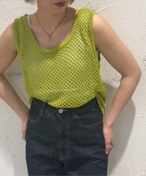 apres jour mignon(アプレジュールミニョン)の「メッシュタンクトップ【ZOZOTOWN限定アイテム】(タンクトップ・レディース・オフホワイト/ブラック/グリーン/ブルー・フリー/X-LARGE)」の20枚目の写真