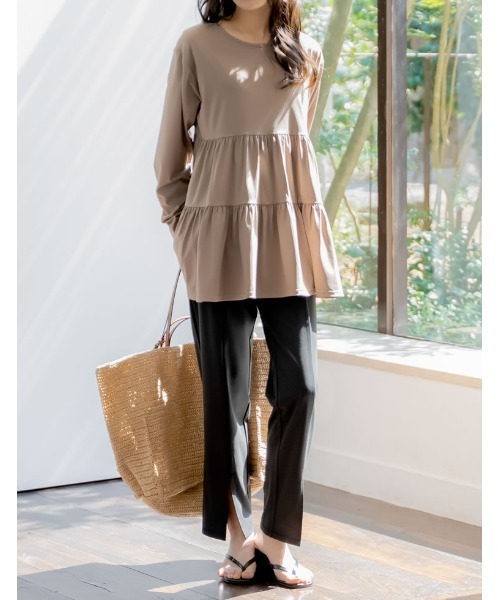 Re:EDIT（リエディ）の「[UVカット][接触冷感][速乾][水陸両用][DAILY SWIM][低身長/高身長/大きいサイズ有]ラッシュガードフロントスリットorスリットなし選べるスイムパンツ（水着・レディース・ブラック/ブラウン/ブラウン系その他/ブラック系その他・SHORT/MEDIUM/TALL/LARGE/X-LARGE）」の15枚目の写真